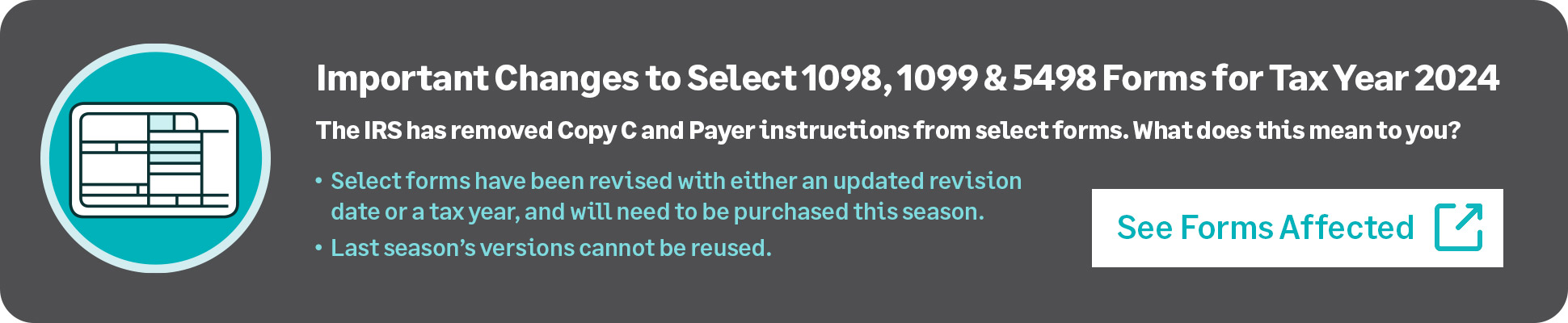 Important Changes to Select 1098, 1099 & 5498 Forms for Tax Year 2024