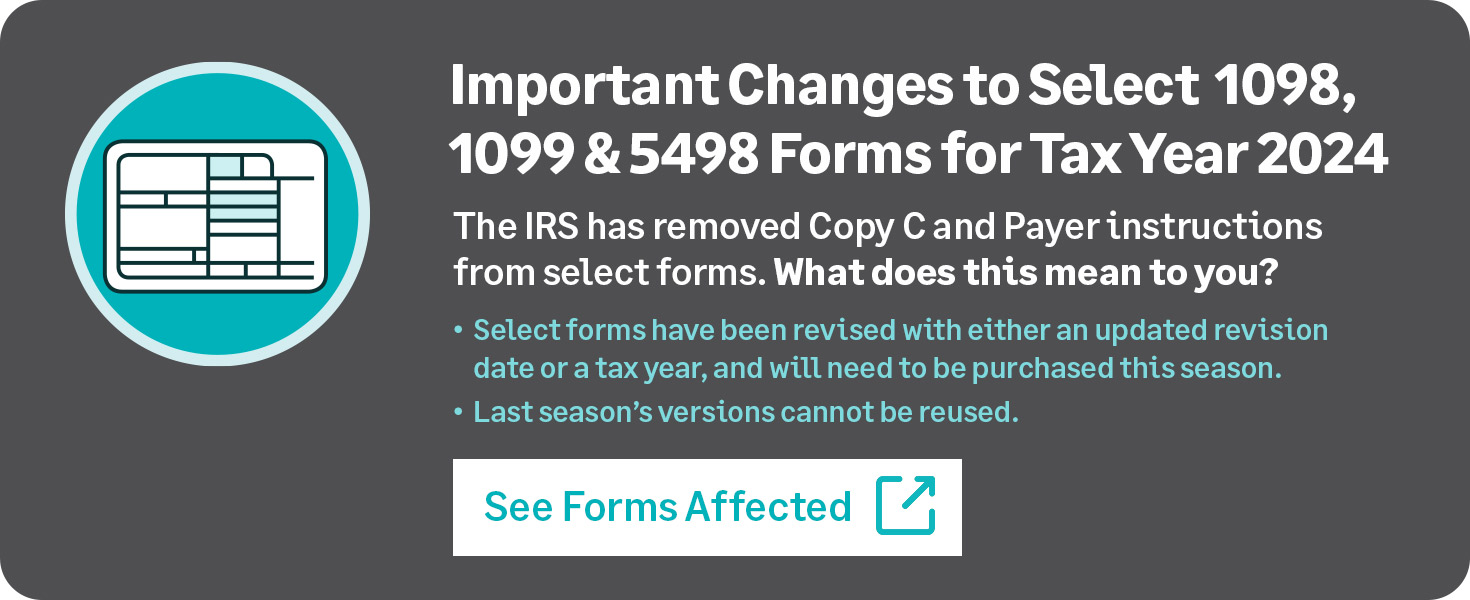 Important Changes to Select 1098, 1099 & 5498 Forms for Tax Year 2024